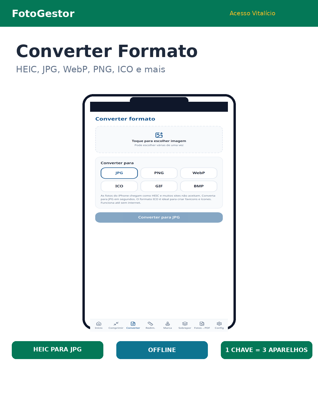 FotoGestor — Converter formato