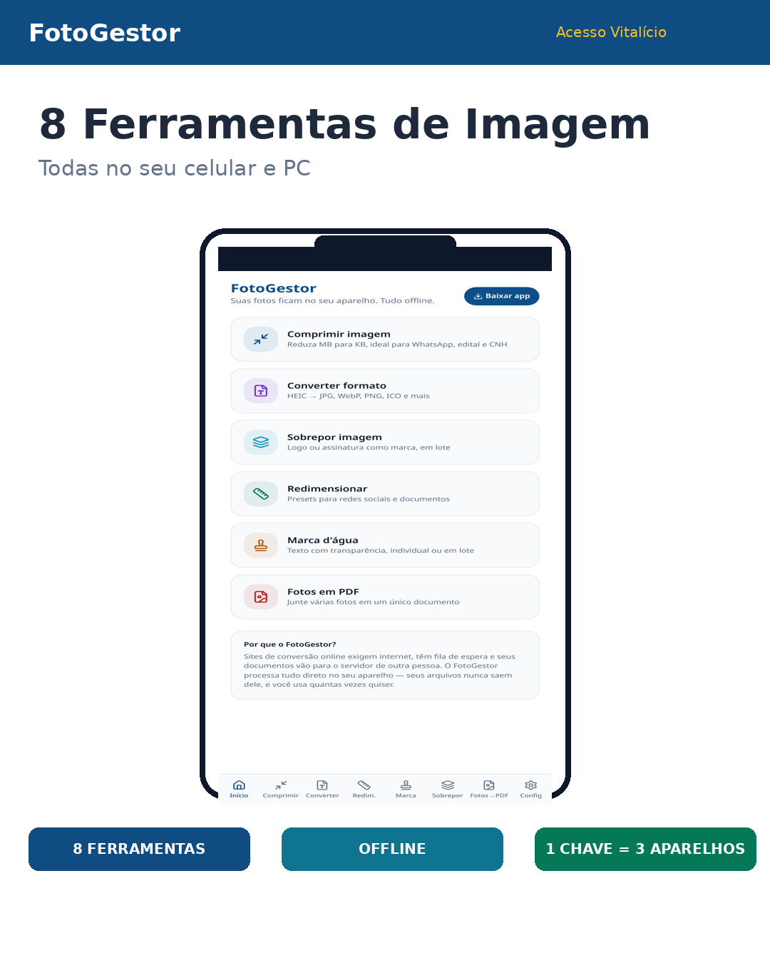 FotoGestor — Tela inicial