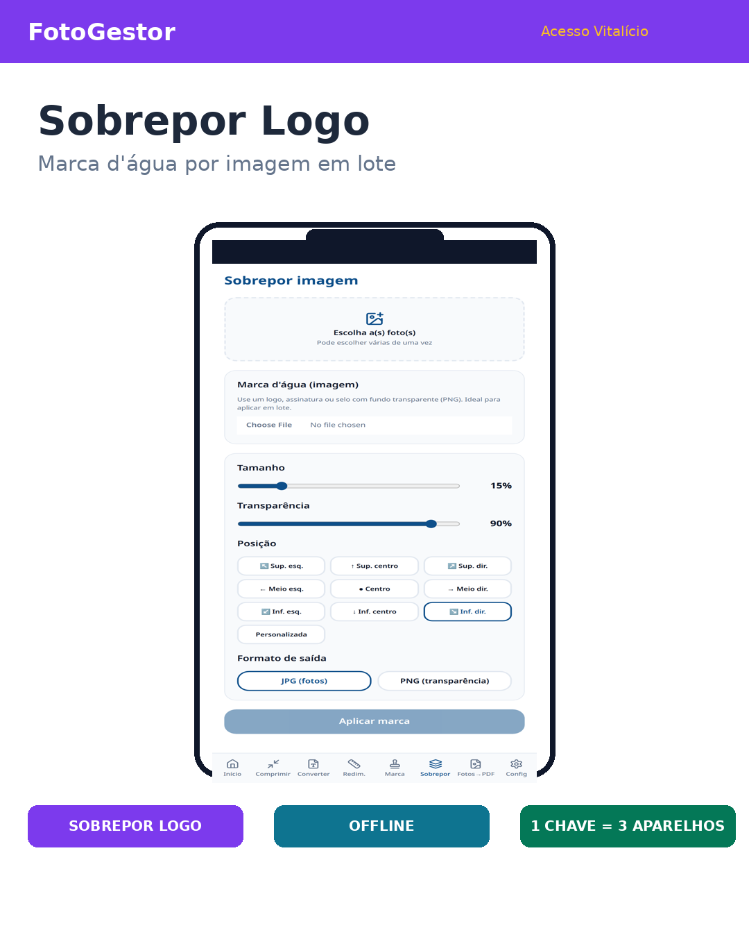 FotoGestor — Sobrepor logo em lote